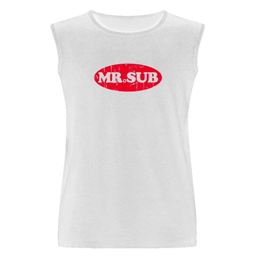 Mr Sub Fast Food Restaurant Distressed Look Men Sleeveless T-Shirt