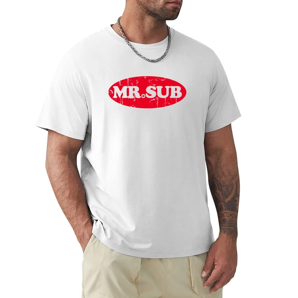 Mr Sub Fast Food Restaurant Distressed Look Premium Men T-shirt