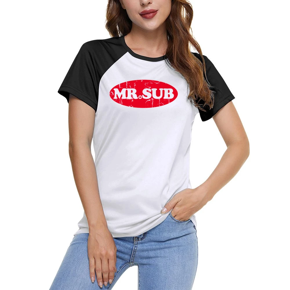 Mr Sub Fast Food Restaurant Distressed Look Women Ladies Short Sleeve T-Shirt