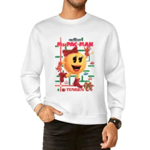 Ms Pacman Sega Genesis Old School Retro Video Game Fan Distressed Blac European Size Pullover Sweater