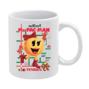 Ms Pacman Sega Genesis Old School Retro Video Game Fan Distressed Blac White Mug