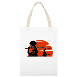 Mugen And Jin over the sun Samurai champloo anime manga White Canvas Tote Shopping Bag