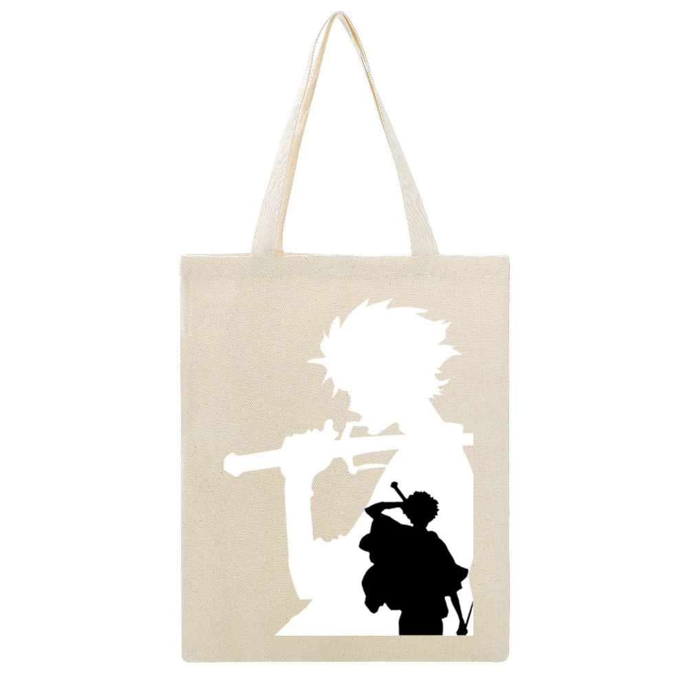 Mugen Shadow black and white samurai champloo anime manga Beige Canvas Tote Shopping Bag