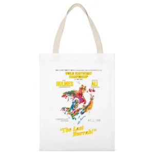 Muhammad Ali vs Larry Holmes Fight Poster White Canvas Tote Shopping Bag