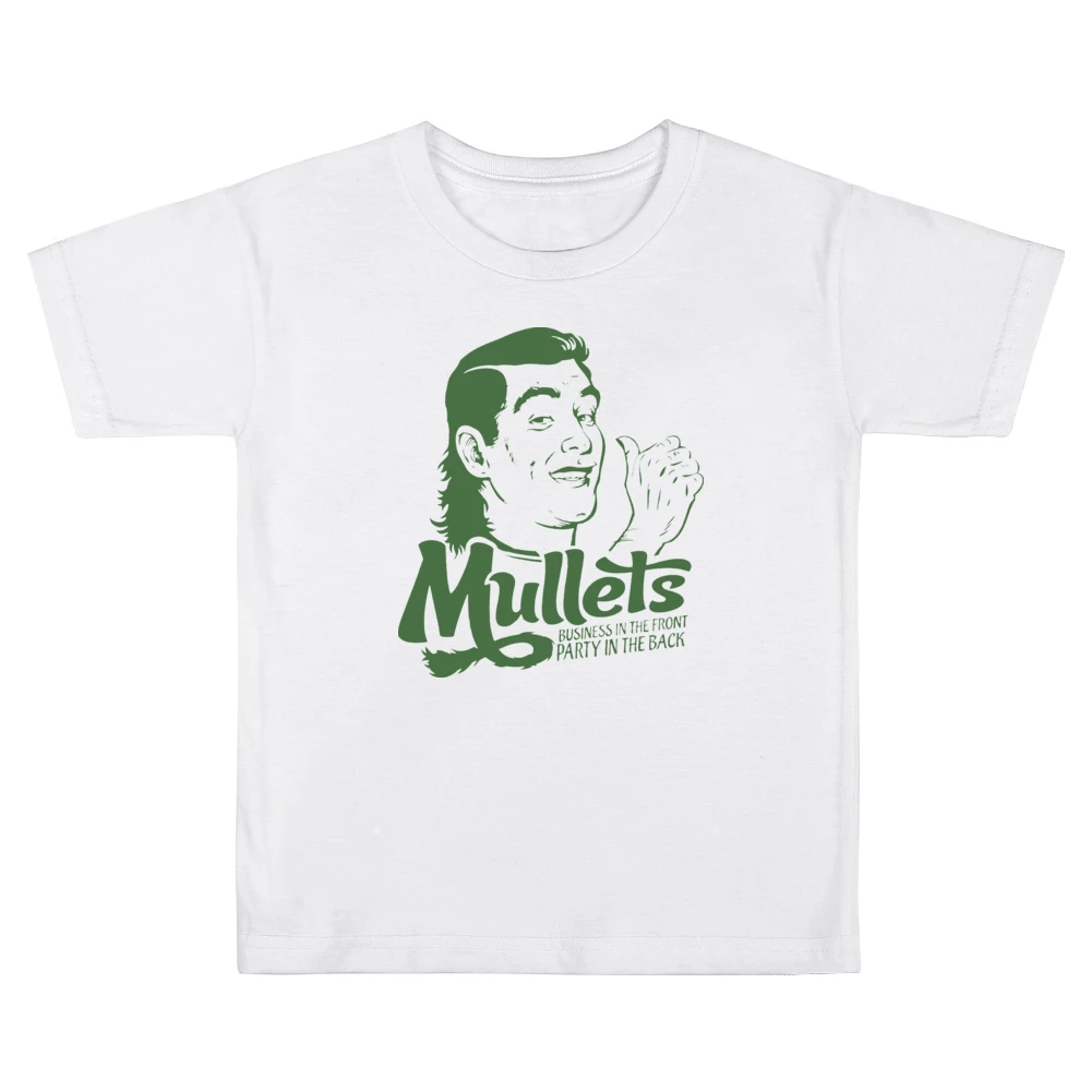 Mullets Funny Joke Retro 80s Kids Boys Girls T-Shirt