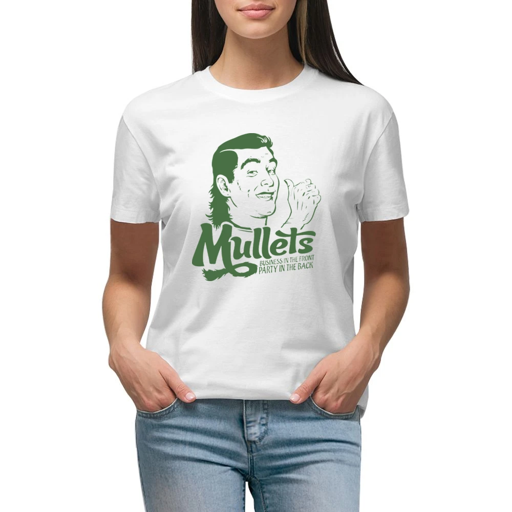 Mullets Funny Joke Retro 80s Premium Women Ladies T-shirt