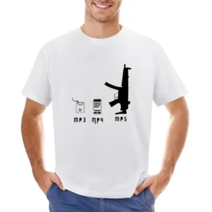 Music Player Evoloution funny mp3mp4 and mp5 Asian Size Men T-Shirt