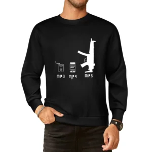 Music Player evolution mp3 mp4 and funny parody guns weapon mp5 T Shir European Size Pullover Sweater