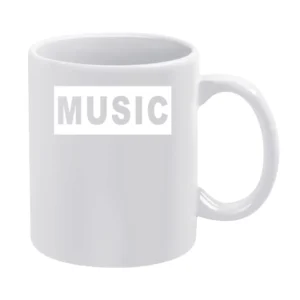Music Popular Graphic Cut Out White Mug
