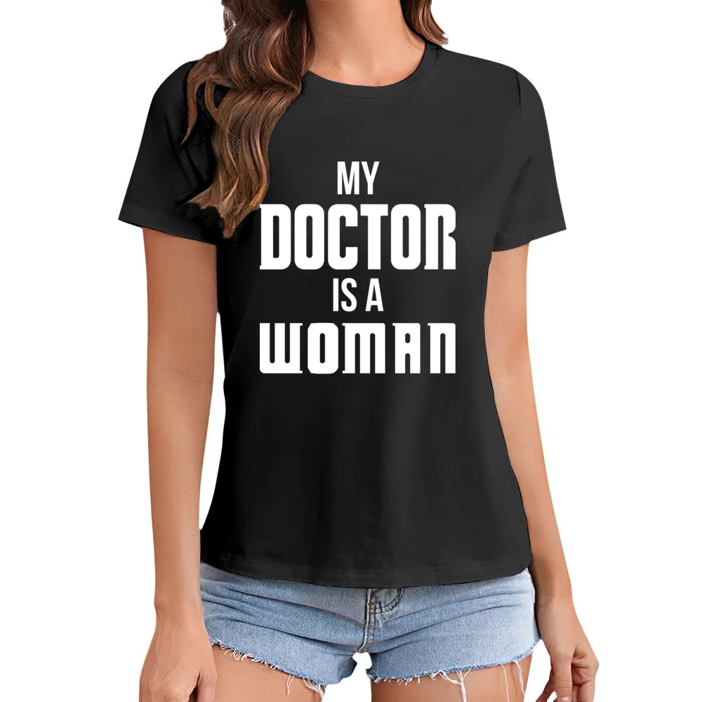 My Doctor Is A Woman Dr Who Jodie Whittaker Tv Sci Fi Fan Asian Size Women Ladies T-shirt