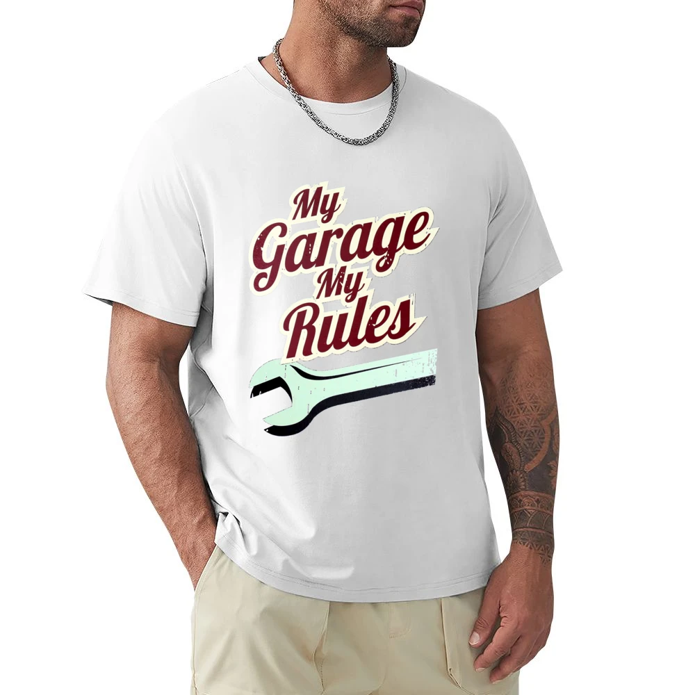 My Garage My Rules Funny Vintage Car Guy Mechanic Graphic Premium Men T-shirt