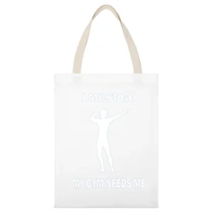 My Gym Needs Me Tshirt White Canvas Tote Shopping Bag