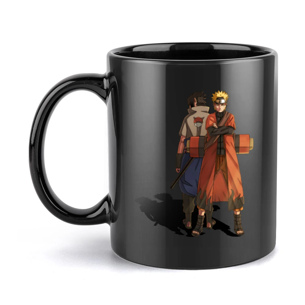 Naruto Uzumaki Sage scroll - Sasuke Uchiha Kusanagi sword Akatsuki ani Black Mug