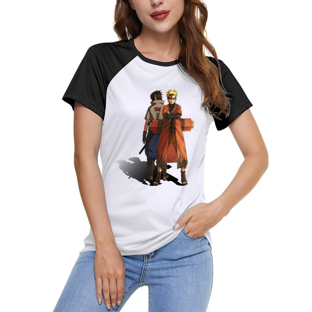 Naruto Uzumaki Sage scroll - Sasuke Uchiha Kusanagi sword Akatsuki ani Women Ladies Short Sleeve T-Shirt