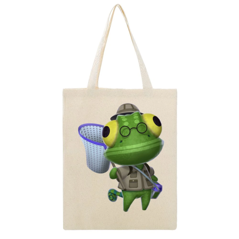 Nat From Animal Crossing Nintendo Character Video Game Beige Canvas Tote Shopping Bag