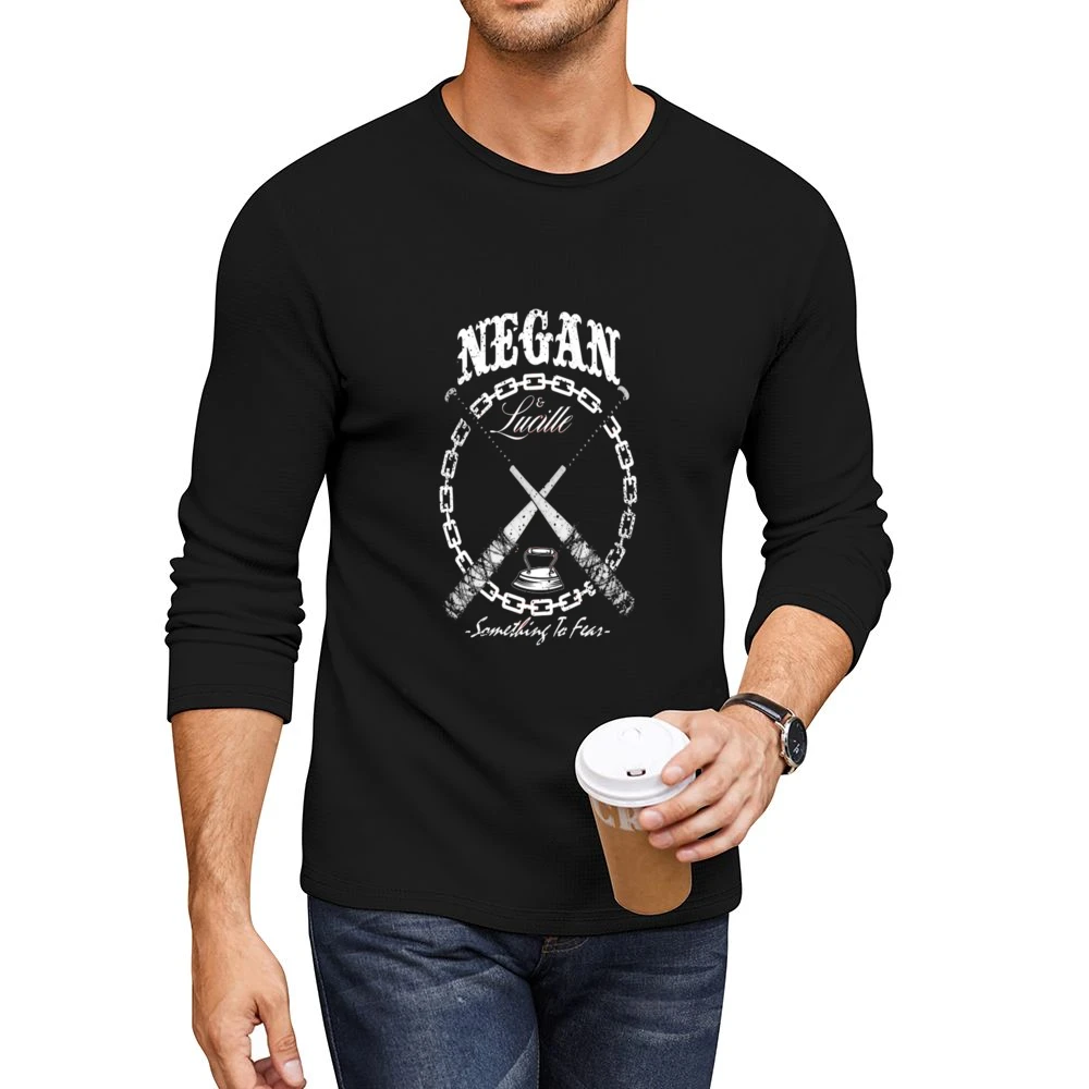 Neagan Something to Fear Tshirt Men CrewNeck Long Sleeve T-Shirt