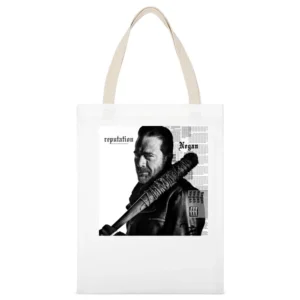 Negan Reputation Parody Zombie Tv Show White Canvas Tote Shopping Bag