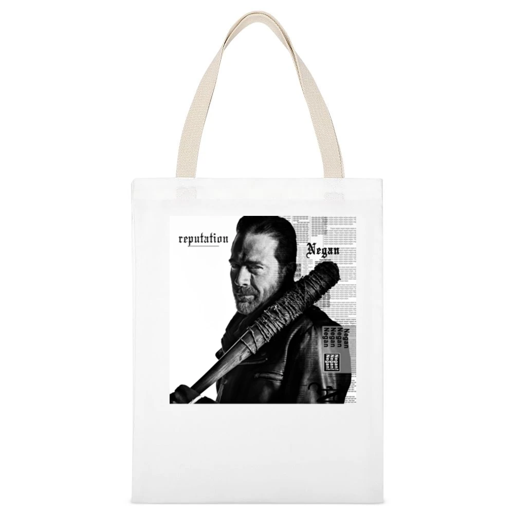 Negan Reputation Walking Dead Taylor Swift Parody Tv Funny White Canvas Tote Shopping Bag
