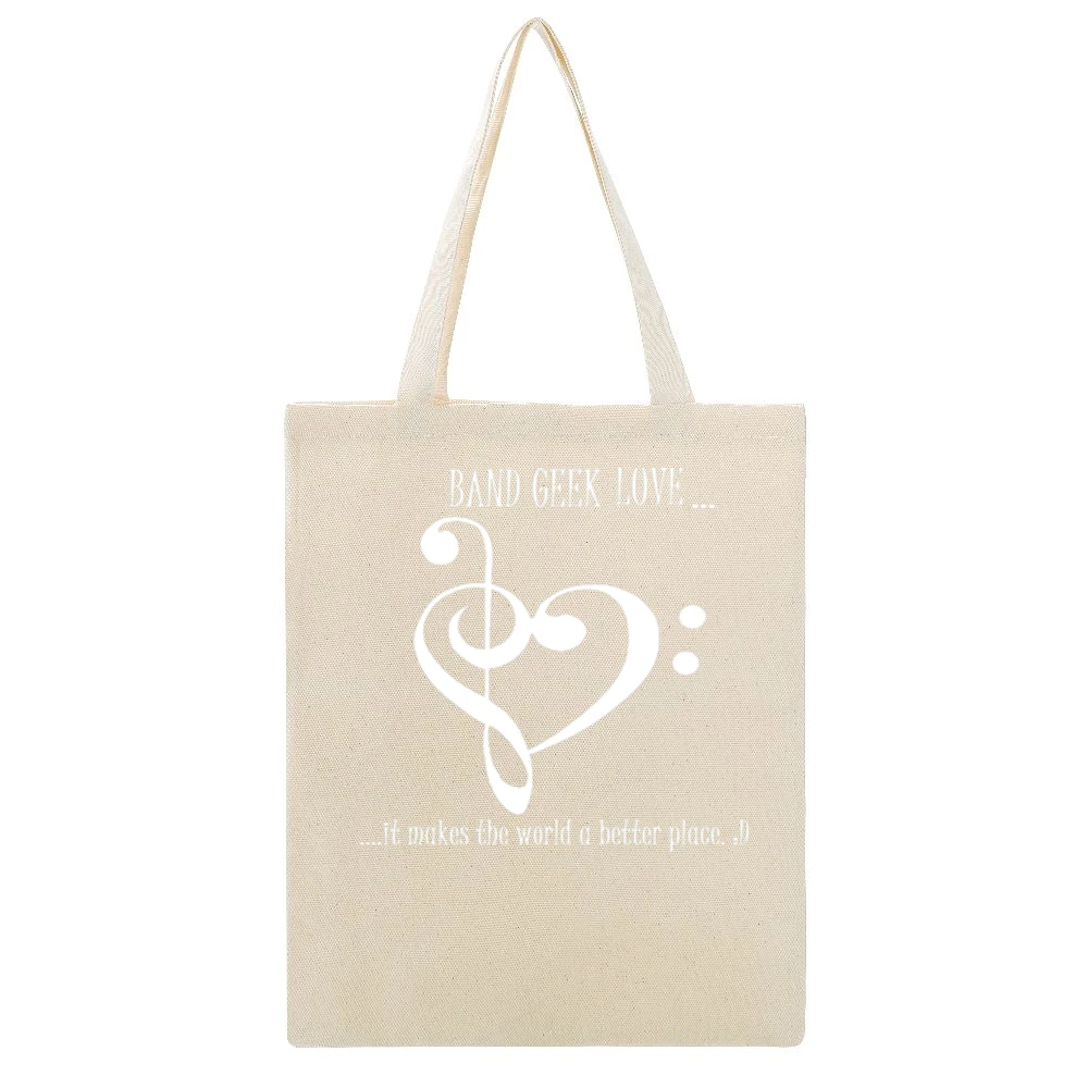 Nerd Band of Geek love it makes the world a better place - nerdy T Shi Beige Canvas Tote Shopping Bag