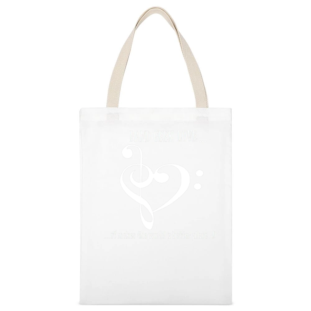 Nerd Band of Geek love it makes the world a better place - nerdy T Shi White Canvas Tote Shopping Bag