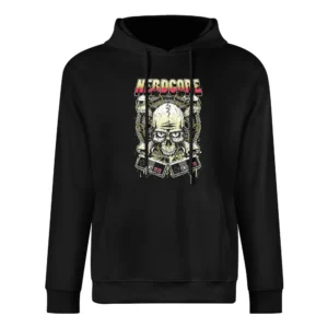 Nerd Core Nerdy Skull jolly roger Gamer addict European Size Men Hoodie