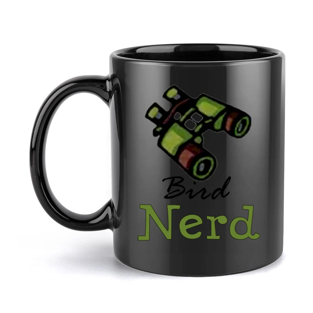 Nerd bird watcher Black Mug