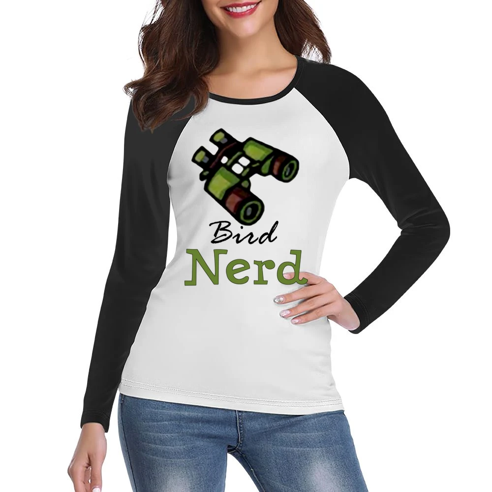 Nerd bird watcher Women Ladies Long Sleeve T-Shirt