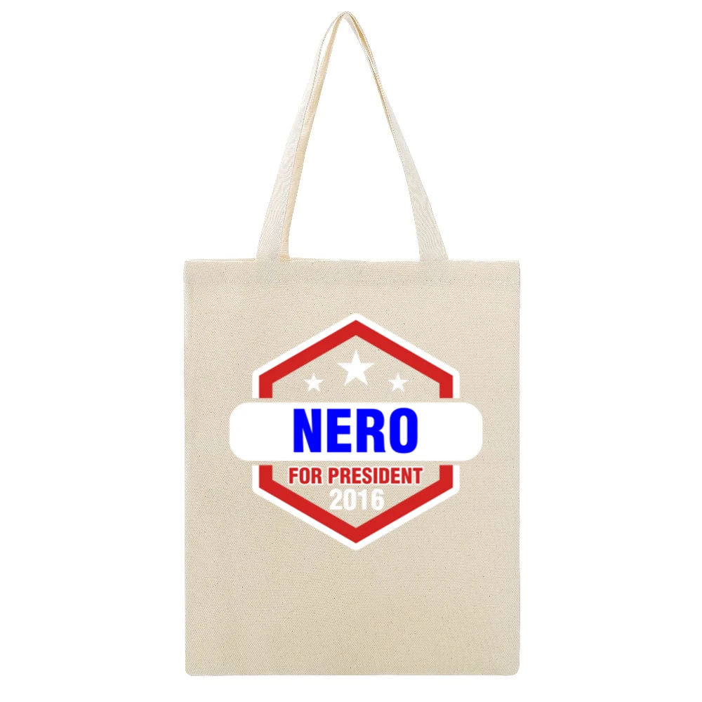 Nero For President 2016 Sons of Anarchy TV Show Beige Canvas Tote Shopping Bag