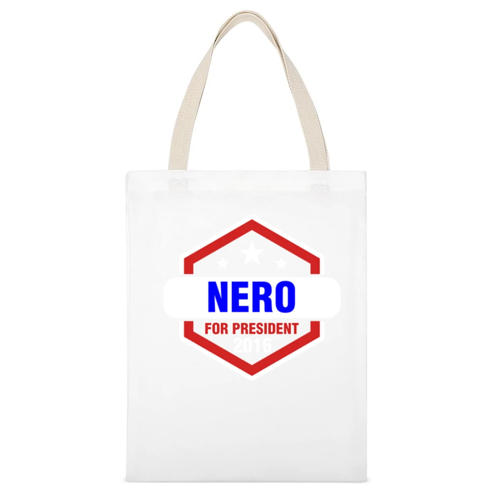 Nero For President 2016 Sons of Anarchy TV Show White Canvas Tote Shopping Bag