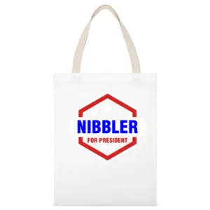 Nibbler For President 2016 Futurama TV Show White Canvas Tote Shopping Bag