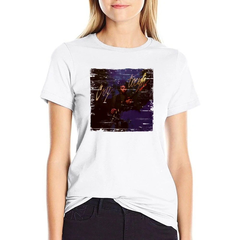 Nils Lofgren Cry Tough Album Cover Distressed Image US Size Women Ladies T-shirt