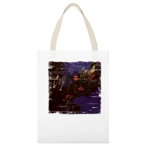 Nils Lofgren Cry Tough Album Cover Distressed Image White Canvas Tote Shopping Bag