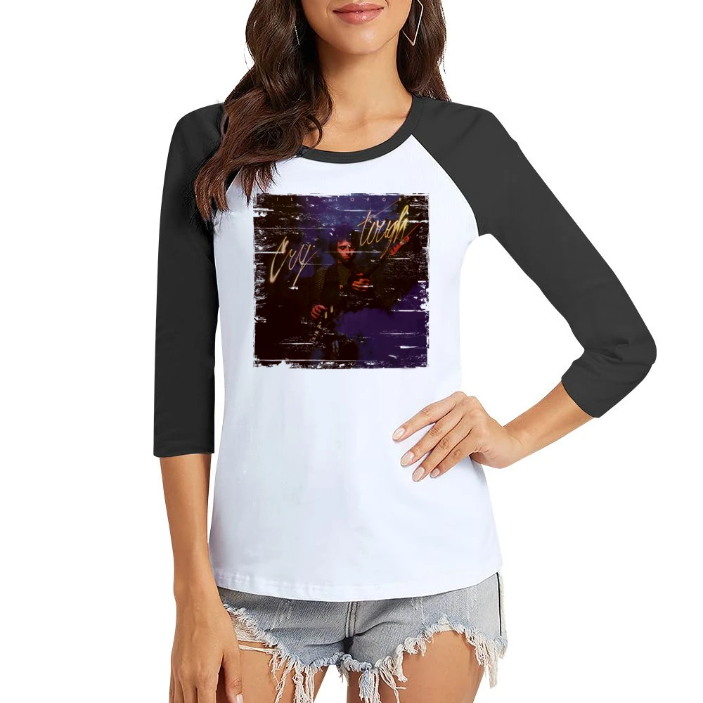 Nils Lofgren Cry Tough Album Cover Distressed Image Women Ladies 3-4 Sleeve T-Shirt