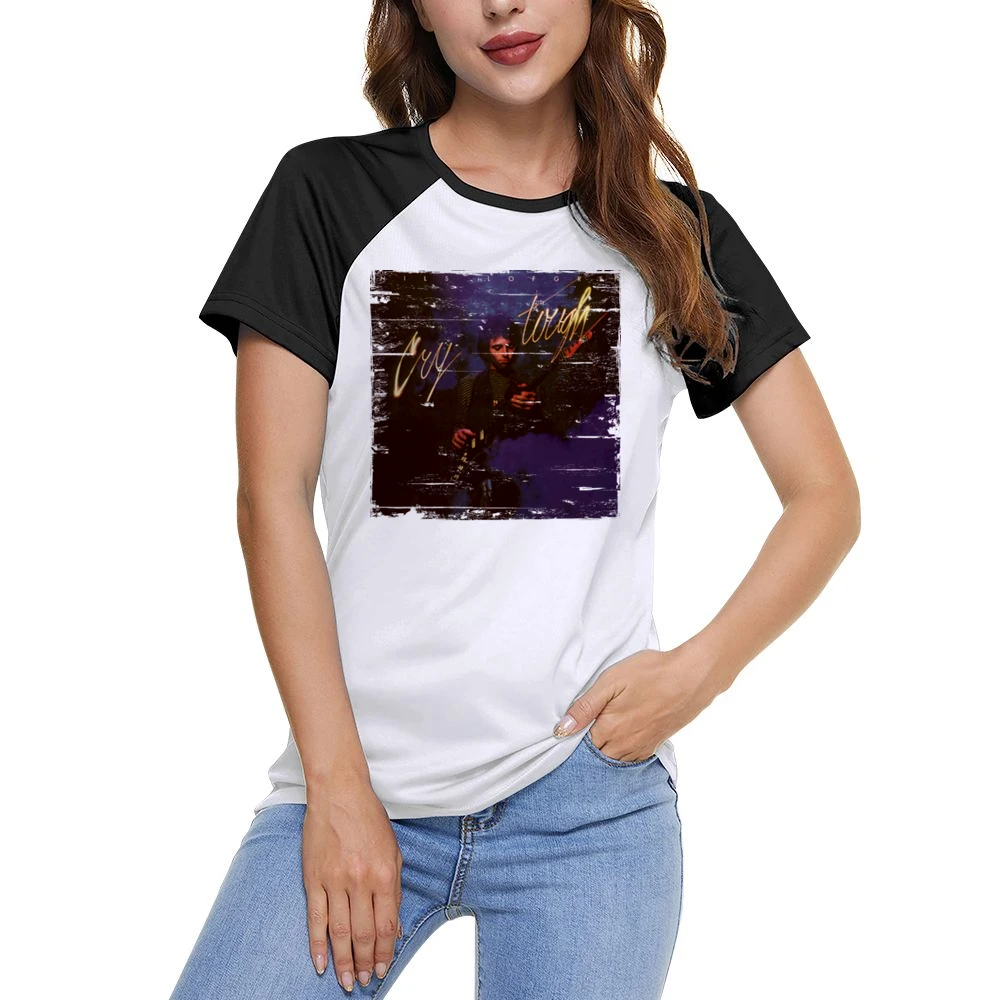 Nils Lofgren Cry Tough Album Cover Distressed Image Women Ladies Short Sleeve T-Shirt