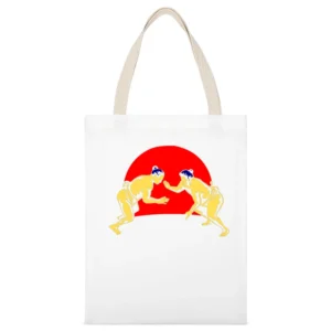 Nippon japanese sumo wrestling player on show White Canvas Tote Shopping Bag