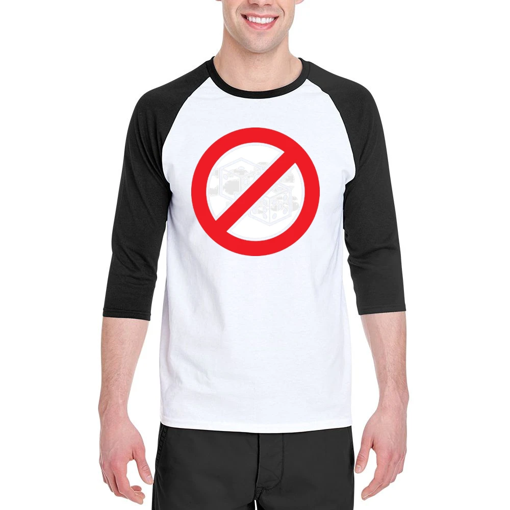 No Dice Funny Anti Game Gambling Men 3/4 Sleeve T-Shirt