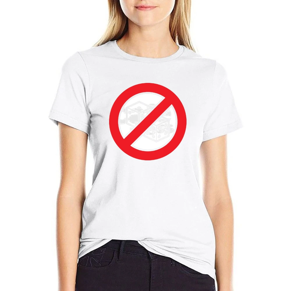 No Dice Funny Anti Game Gambling US Size Women Ladies T-shirt