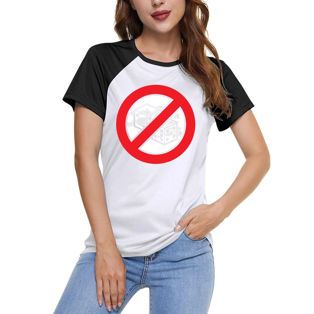 No Dice Funny Anti Game Gambling Women Ladies Short Sleeve T-Shirt
