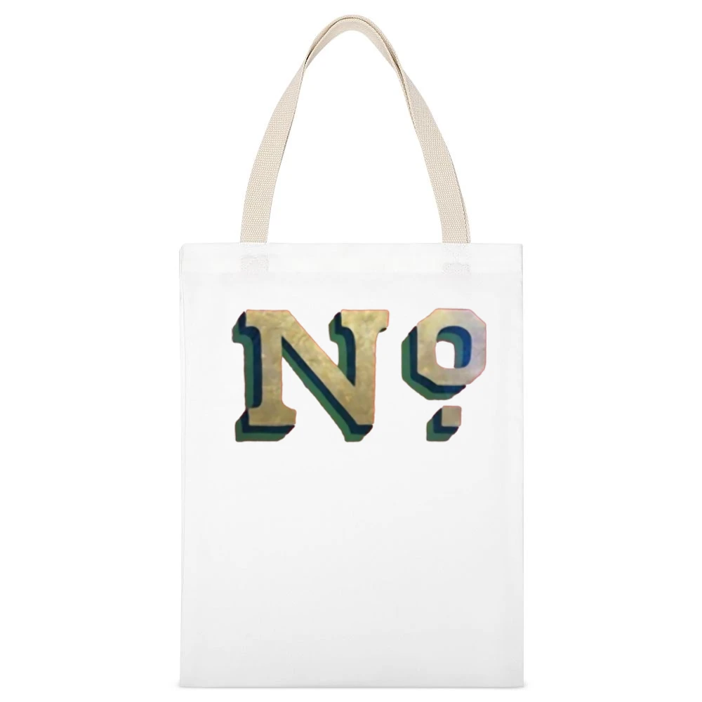 No Just No word text White Canvas Tote Shopping Bag