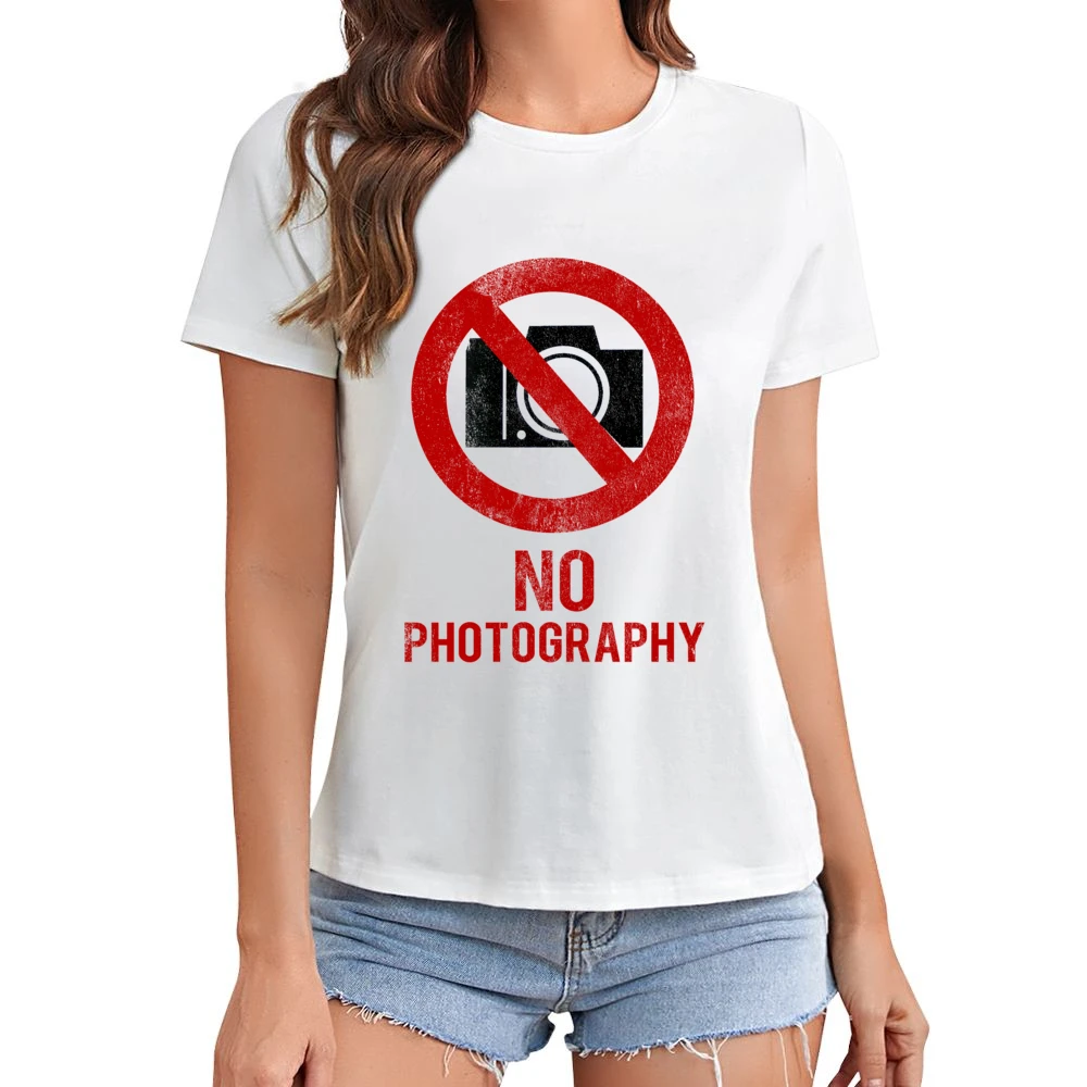 No Photography Fun Celebrity vs Paparazzi Popular Graphic Hollywood T Asian Size Women Ladies T-shirt