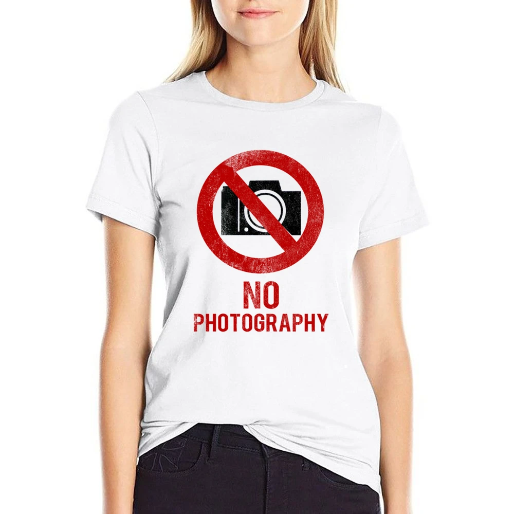 No Photography Fun Celebrity vs Paparazzi Popular Graphic Hollywood T US Size Women Ladies T-shirt