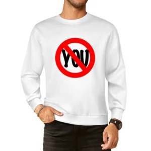 No You Funny Crossed Out Graphic Tee Shirt European Size Pullover Sweater