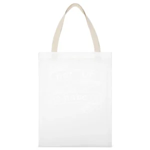 Not Ur Babe Cute Heart Graphic Tee Shirt White Canvas Tote Shopping Bag