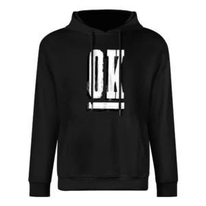 OK okay word text European Size Men Hoodie