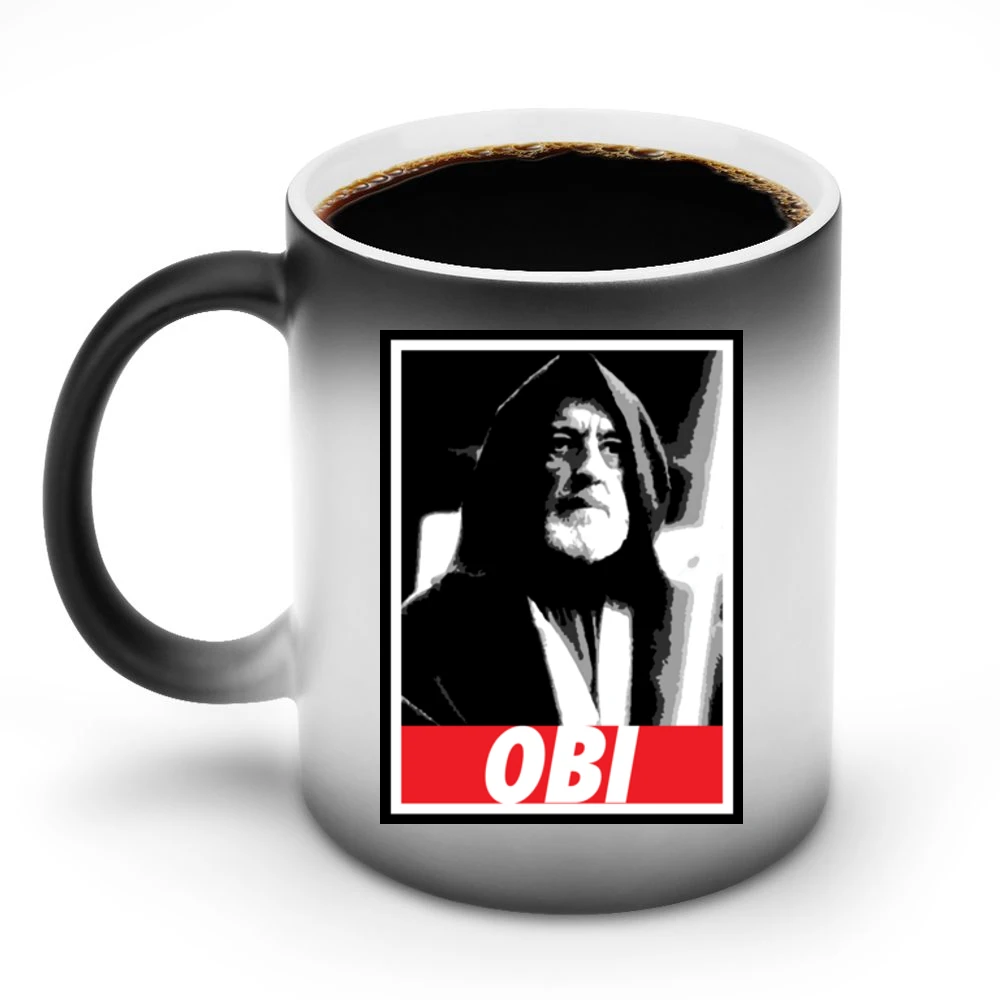 Obi Wan Kenobi Funny Star Wars Obey Parody Movie Discoloration Mug
