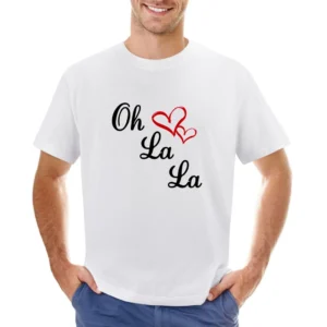 Oh La La Cute Fun Hearts Graphic Tee Shirt Asian Size Men T-Shirt