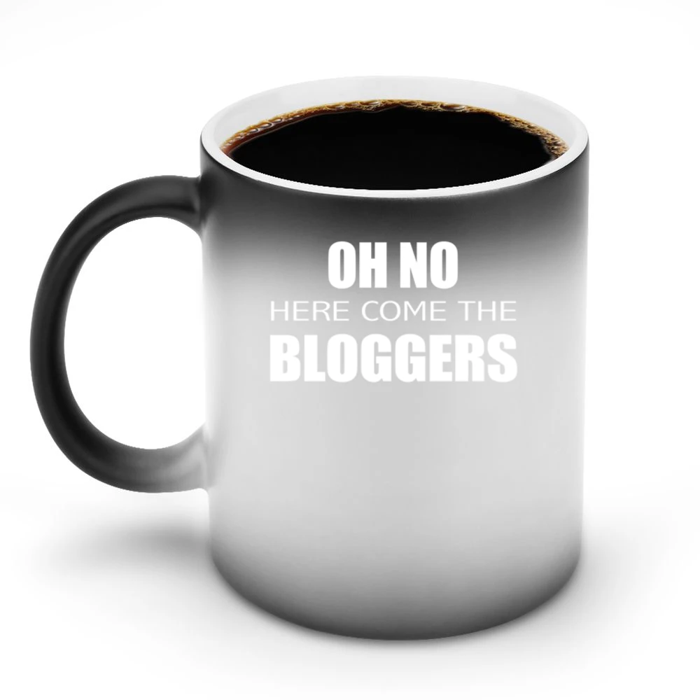 Oh No Here Come The Bloggers Funny Graphic Tee Shirt Discoloration Mug