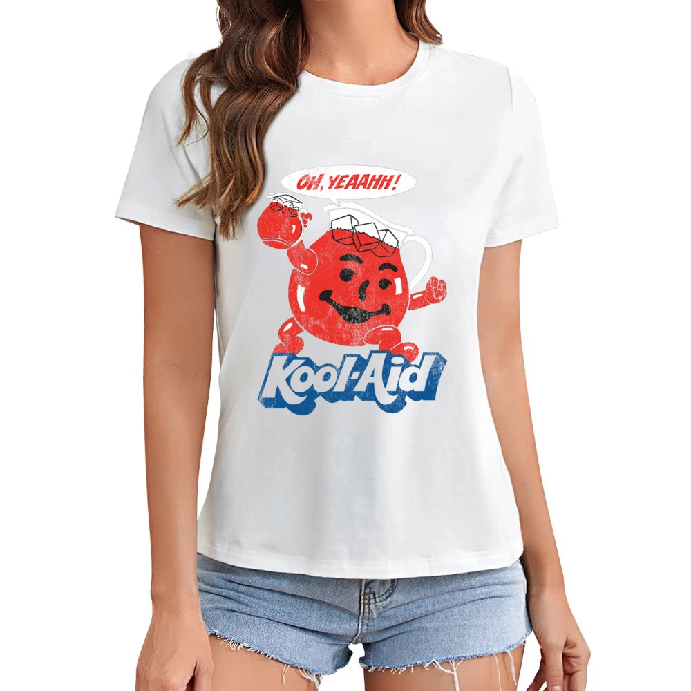 Oh Yeahhh Kool Aid Funny Juice Man Vintage Distressed Style Graphic T Asian Size Women Ladies T-shirt