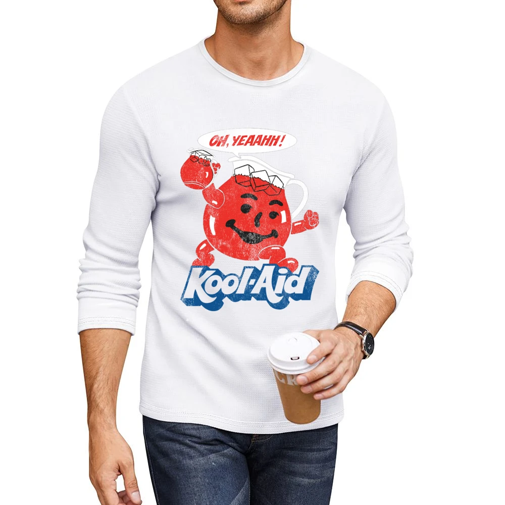 Oh Yeahhh Kool Aid Funny Juice Man Vintage Distressed Style Graphic T Men CrewNeck Long Sleeve T-Shirt