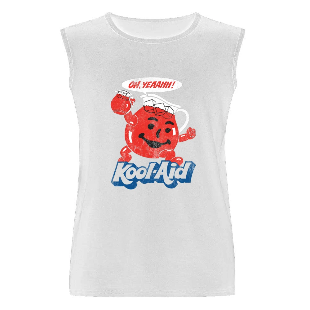 Oh Yeahhh Kool Aid Funny Juice Man Vintage Distressed Style Graphic T Men Sleeveless T-Shirt